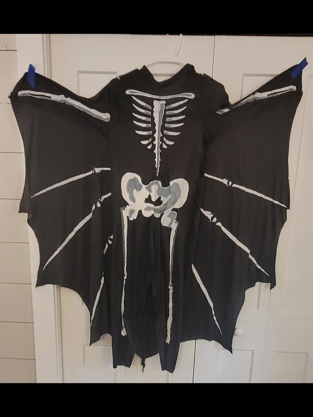 Kids Black Skeleton Bat Wing Costume with Masks & Gloves